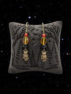 Hibou perles jaune, rouge et noir