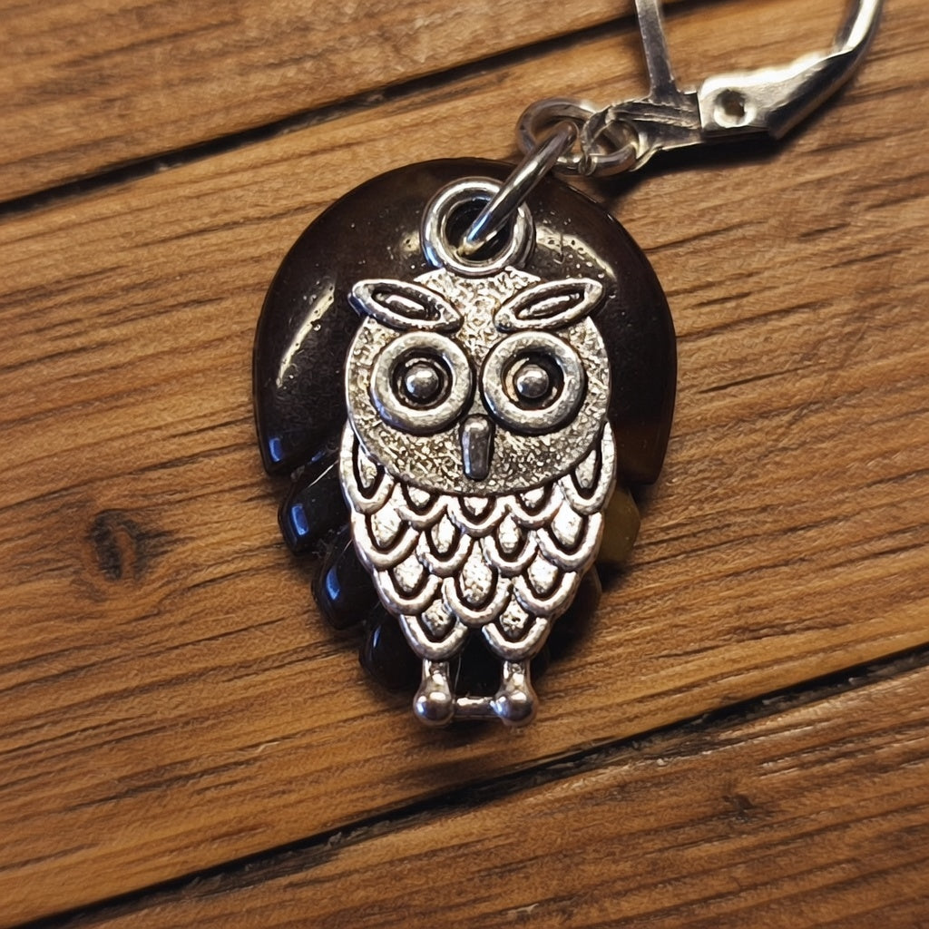 Hibou Argenté feuille brun