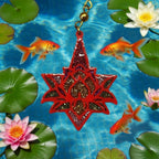 Impression 3D Rouge Fleur De Lotus Perle Doré