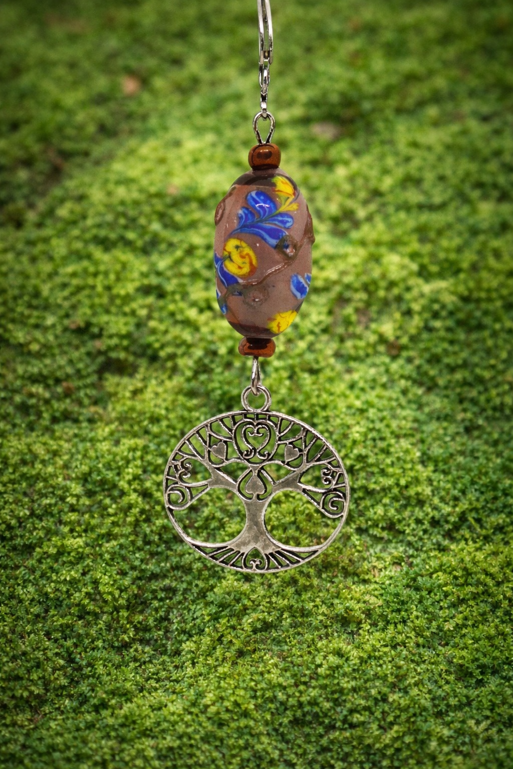 Arbre de vie perle verre peinte