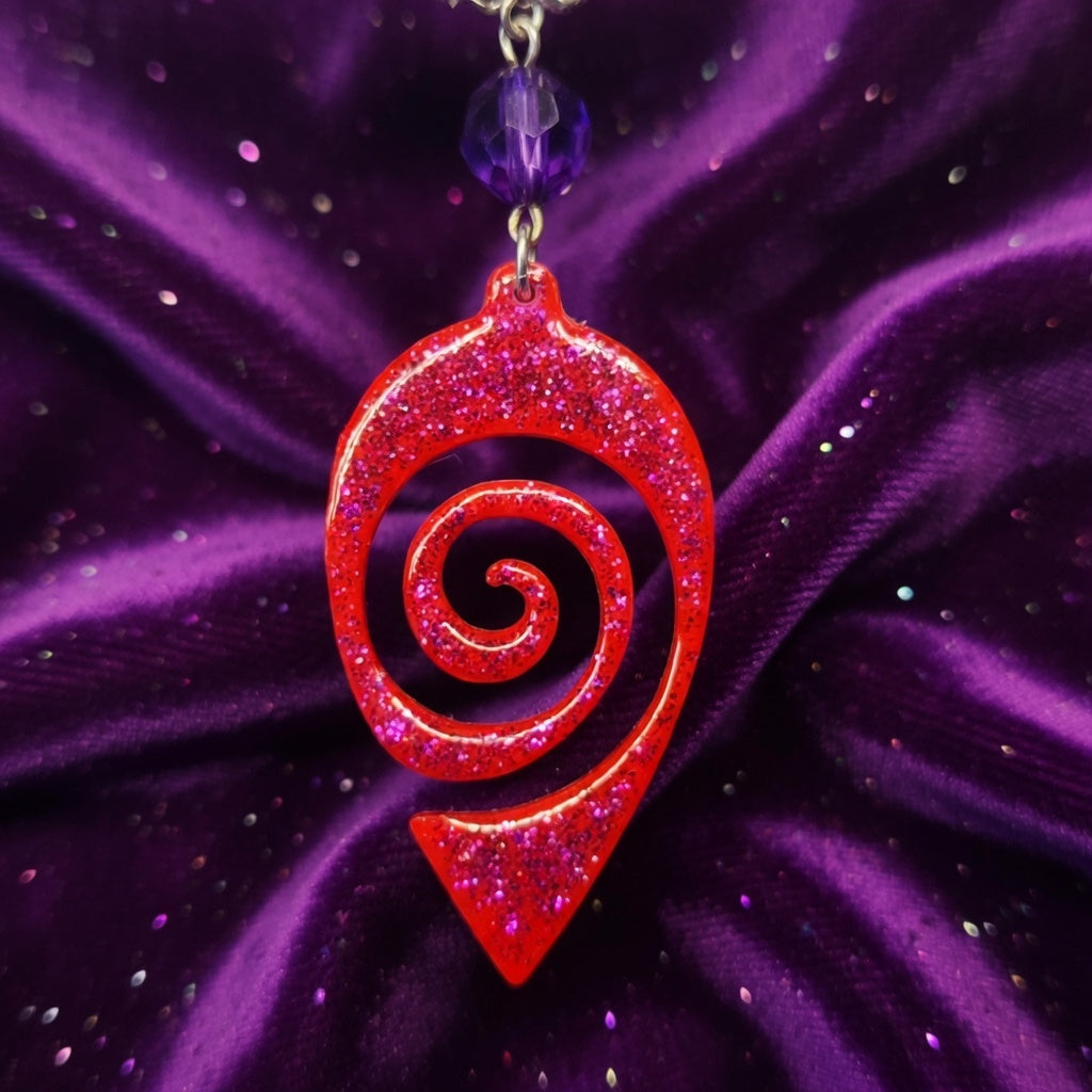 Impression 3D Rouge Spirale Pailletes Rose