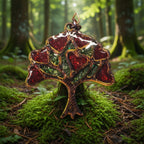 Impression 3D Arbre De Vie Cœur Pailleté Rouge, Vert