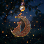 Impression 3D Quatier De Lune Chat Multi couleurs Perles Blanc, Brun