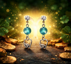 Clou brillant perle turquoise coeur aile