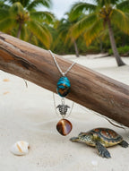 Tortue perles bleu, orange