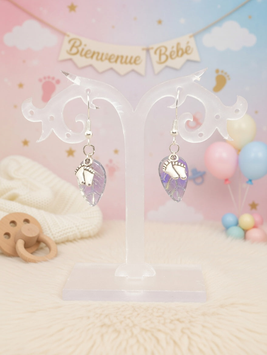 Feuille nacré pieds bébé