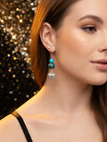 Bleu turquoise, bleu tacheté breloque  cœur