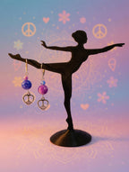 Dissocier violet, bleu breloque  cœur peace & love