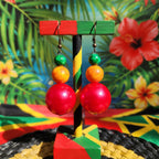 Pendante vert, jaune, rouge
