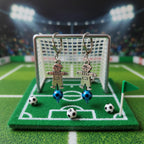 Footbaleur perles bleu tacheté noir, turquoise
