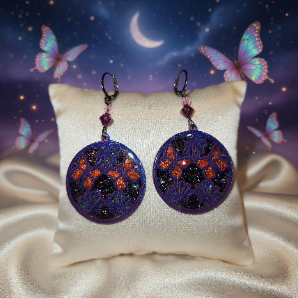 Impression 3D Papillon rose contour violet