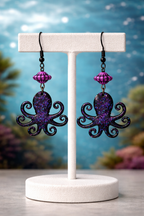 Impression 3D Méduse noir paillettes rose, bleu