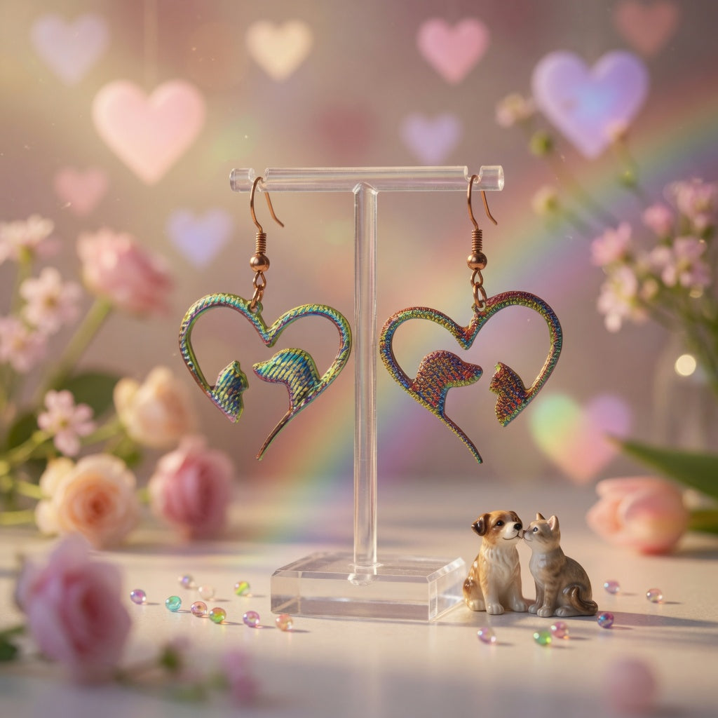 Impression 3D Coeur chien, chat multicolore