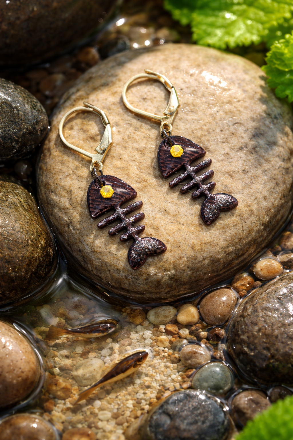 Impression 3D Poisson squelette violet
