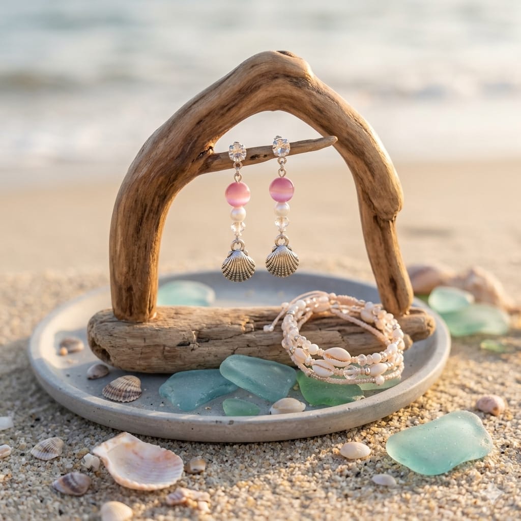 Coquillage perle rose clou brillant La fée bricole