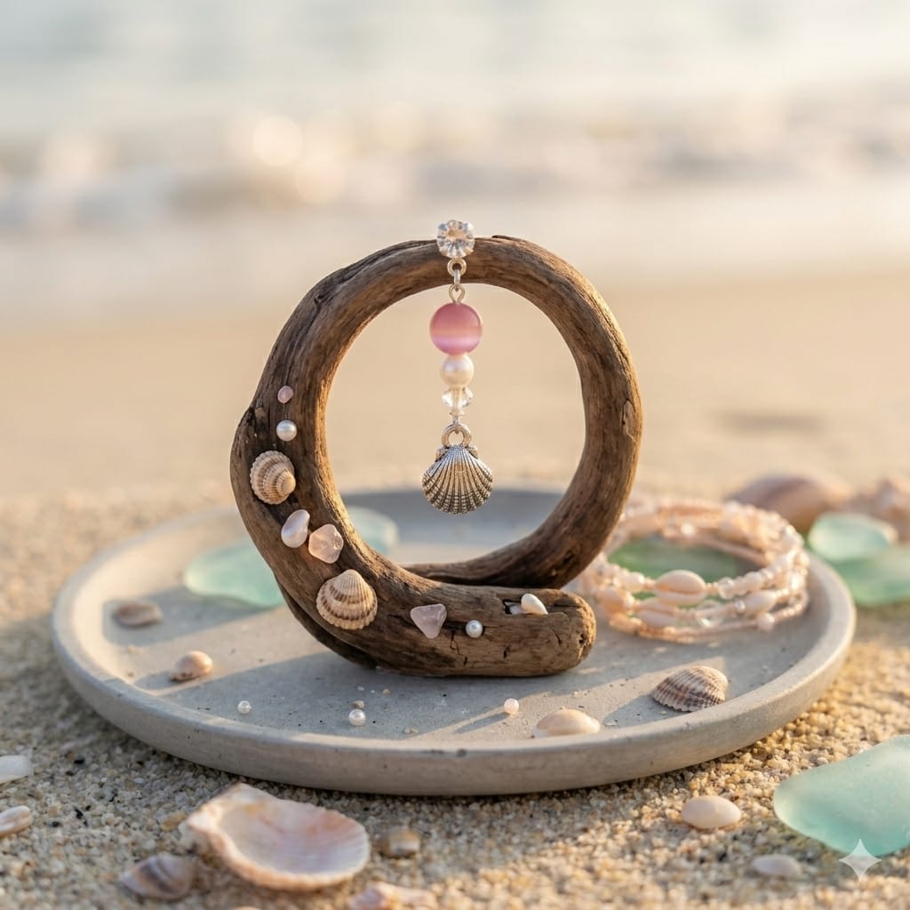 Coquillage perle rose clou brillant La fée bricole