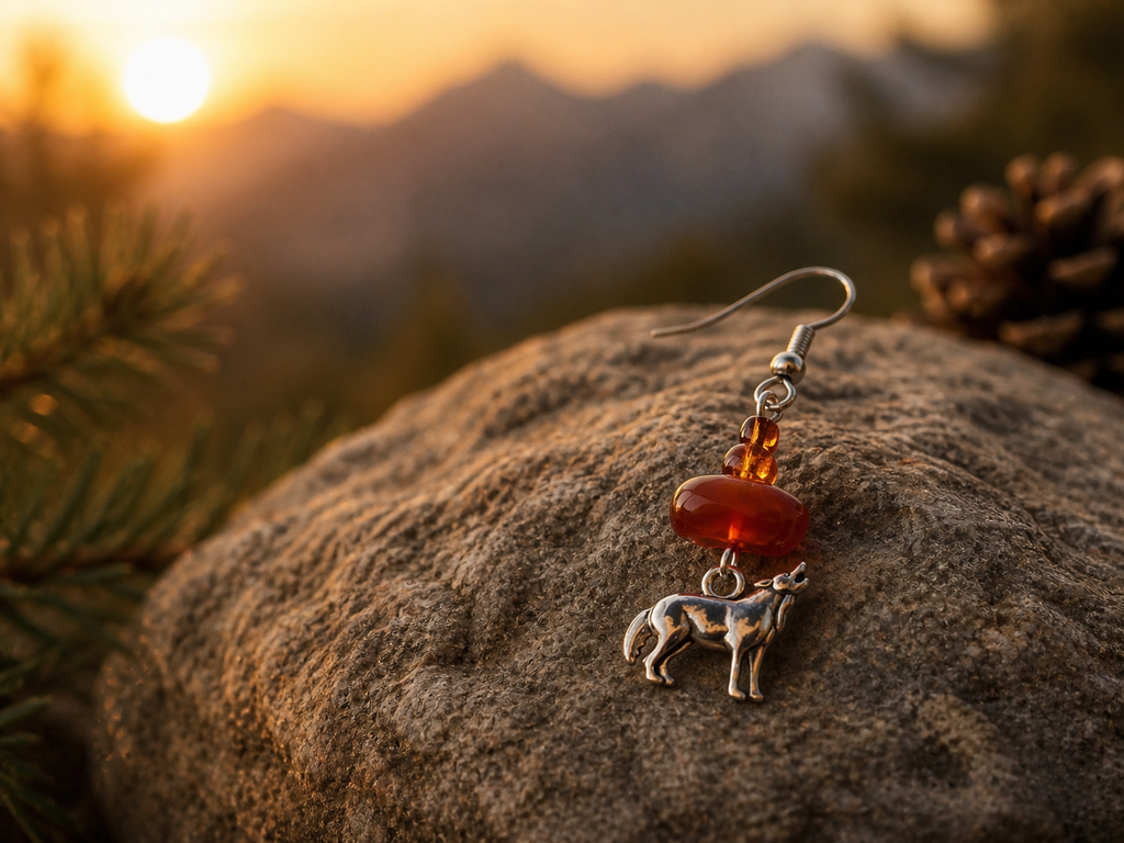 Loup perles ambre foncé, clair, orangé