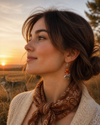 Loup perles ambre foncé, clair, orangé