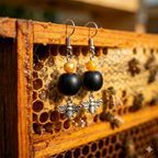 Abeille perles noir, jaune