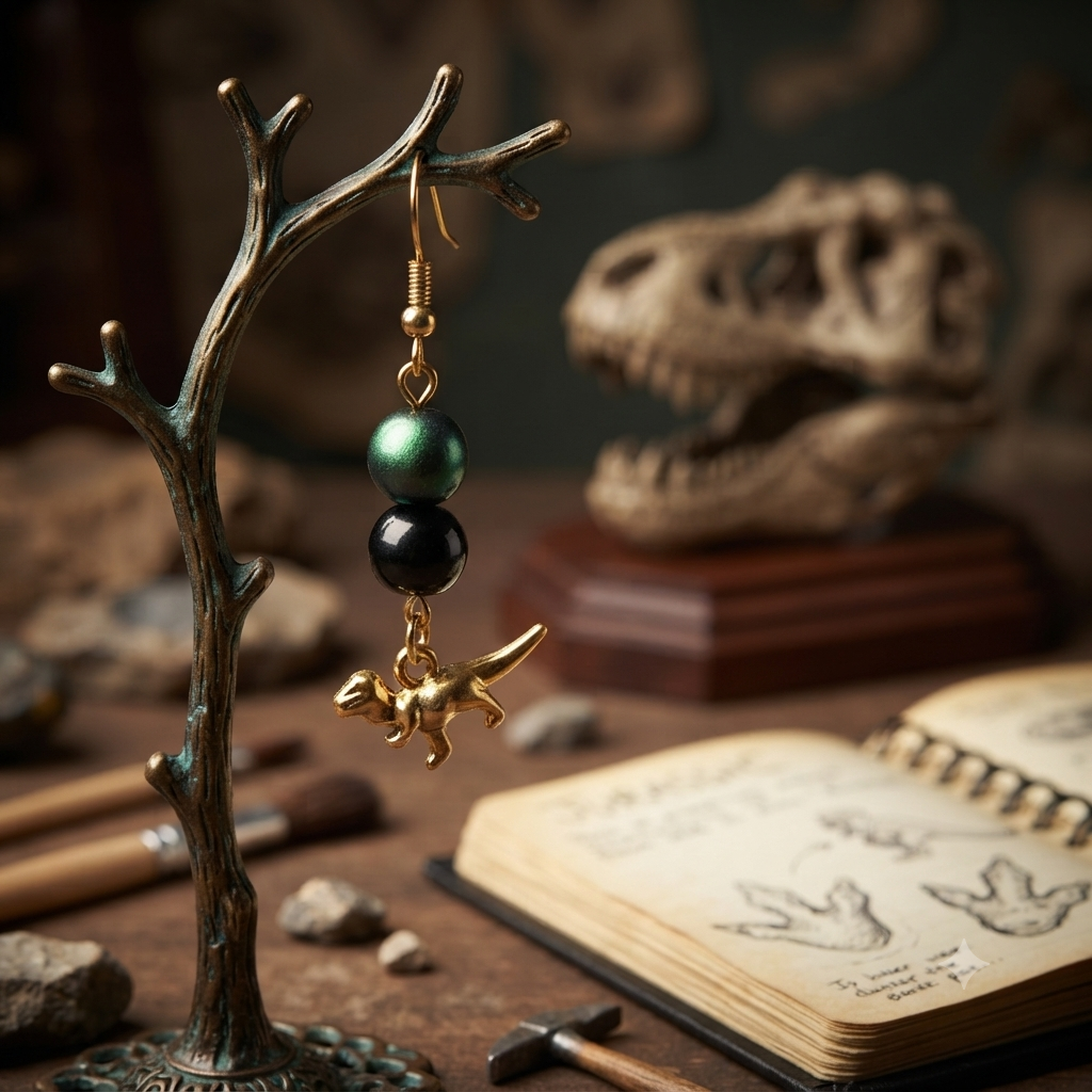 Dinosaure, perles vert, noir La fée bricole