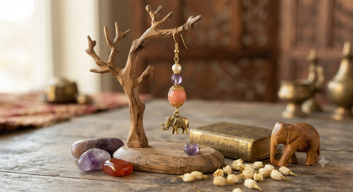 Élephant perles ivoire, violet transparent, orange La fée bricole