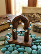 Bracelet shambala fil turquoise perles blanche, œil du mal La fée bricole