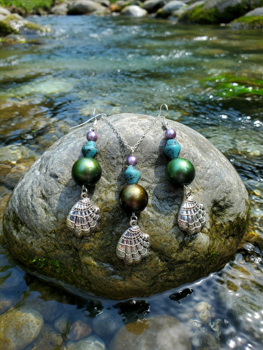 Coquillage perles verte
