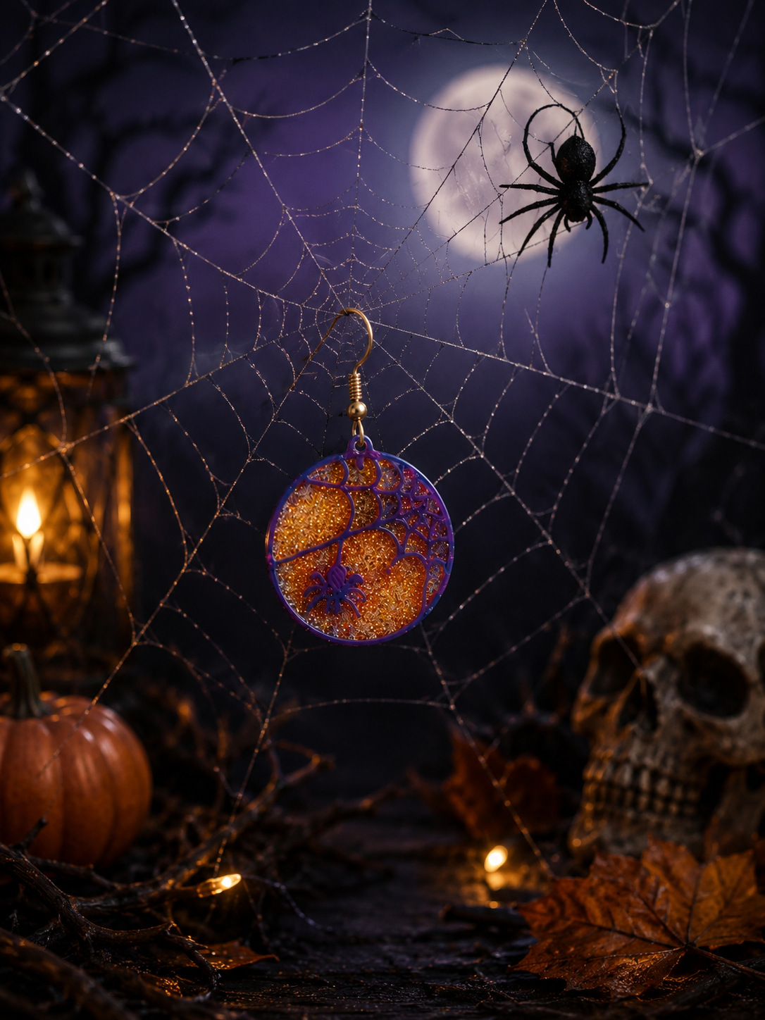 Impréssion 3D Rond violet araignée avec sa toile