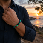Bracelet perles bleu brillante et vert La fée bricole