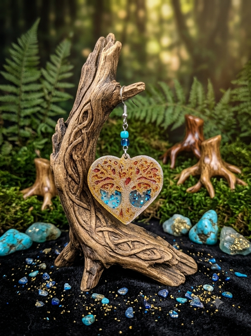 Impréssion 3D Cœur arbre de vie doré La fée bricole