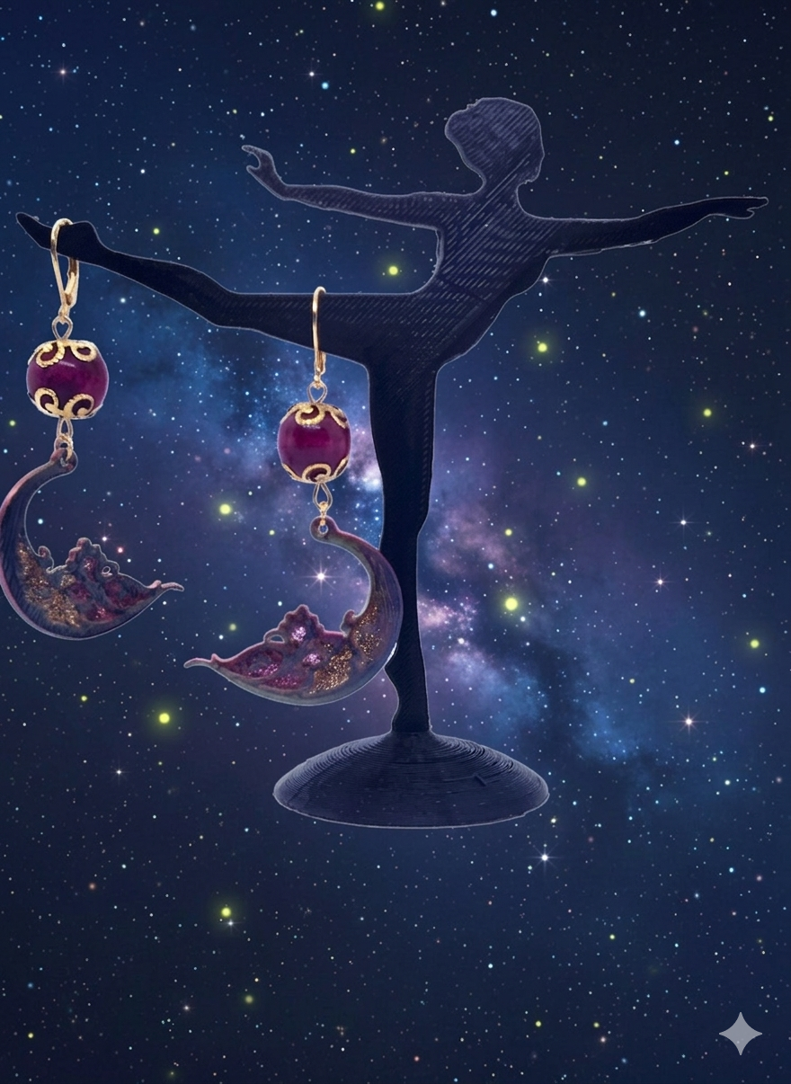 Impression 3D Quartier De Lune Fleuri Perle Rouge