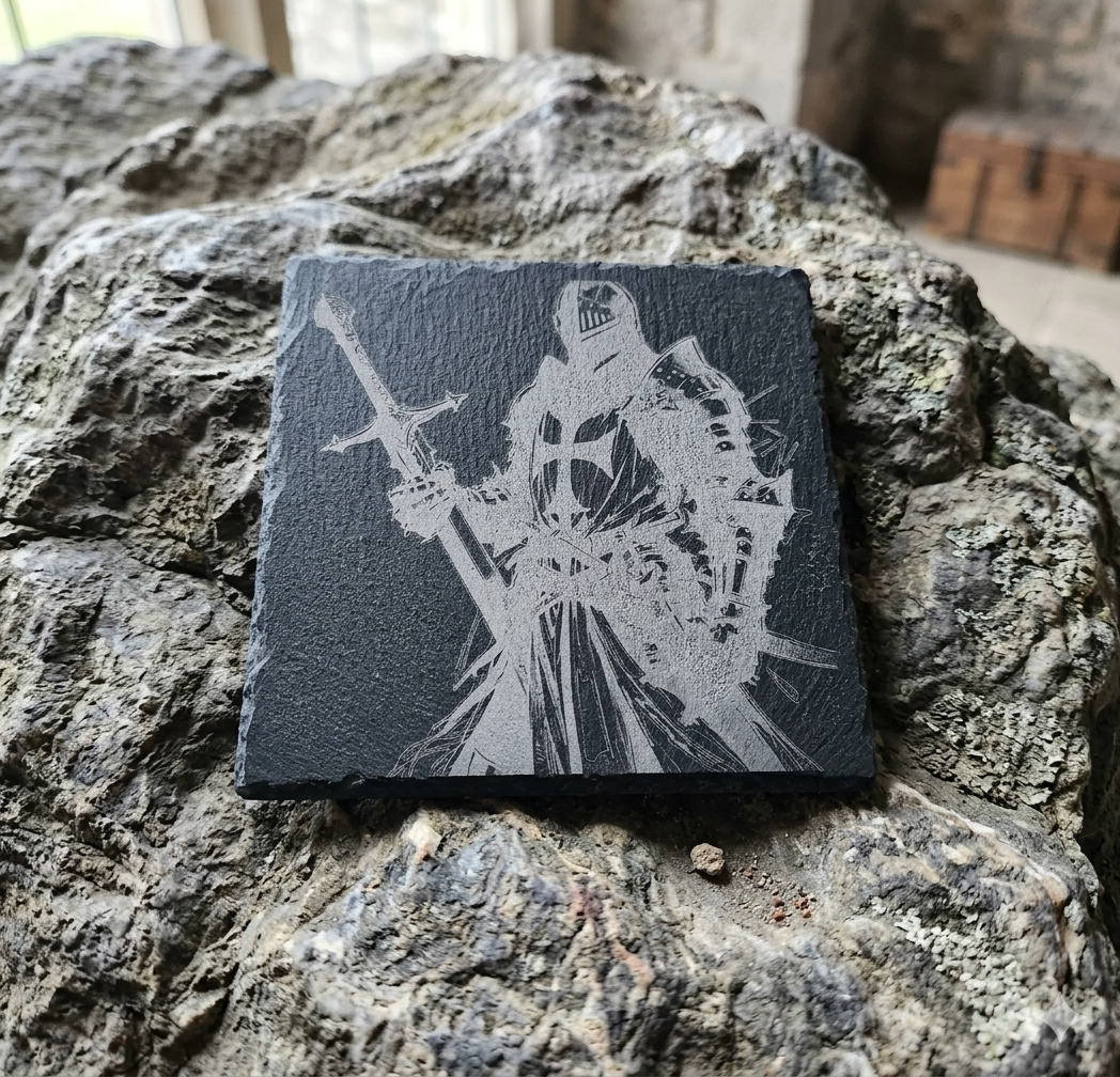 Gravure laser Templier Sur Plaque Ardoise