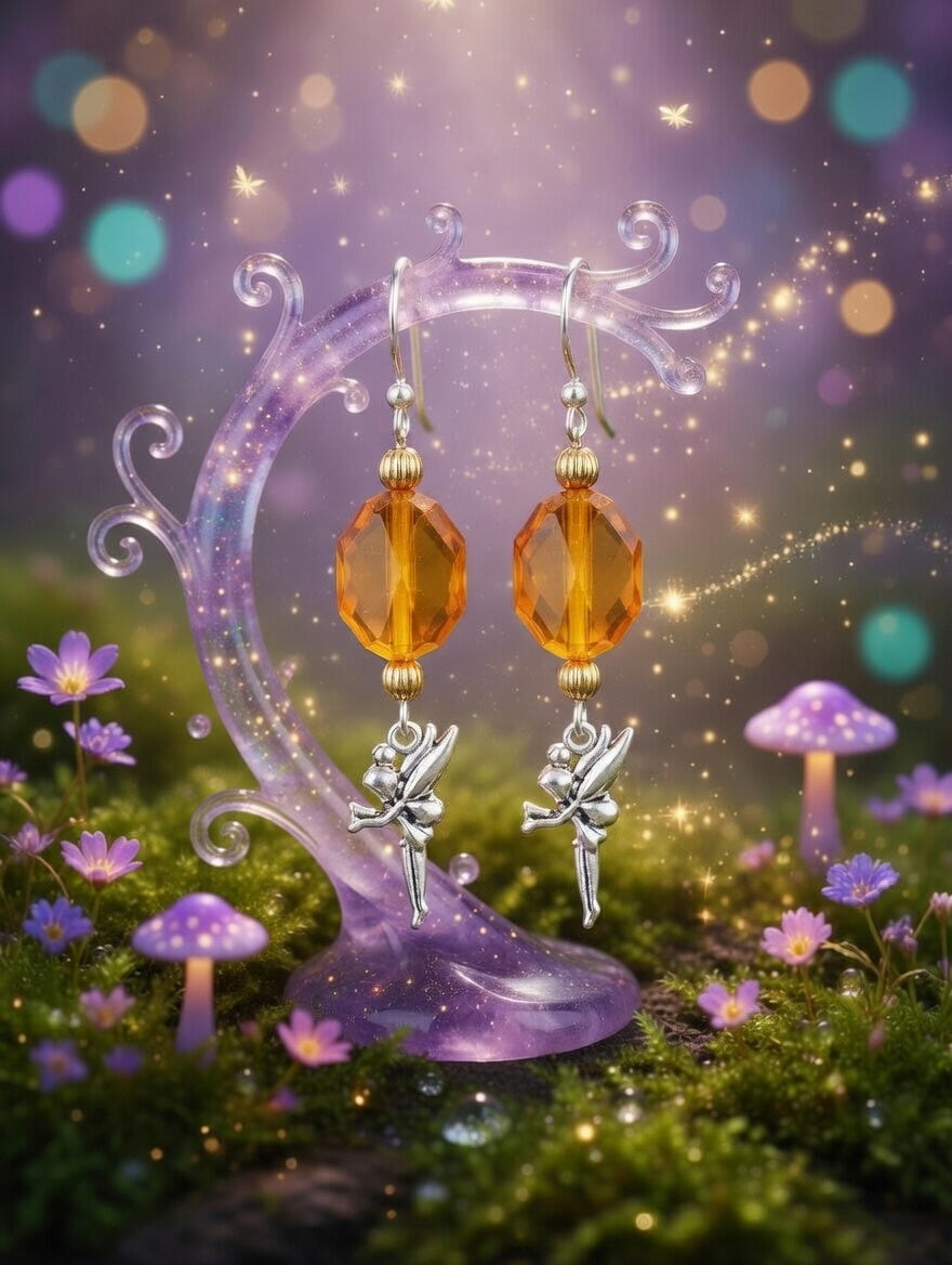 Perles doré, orange, fée