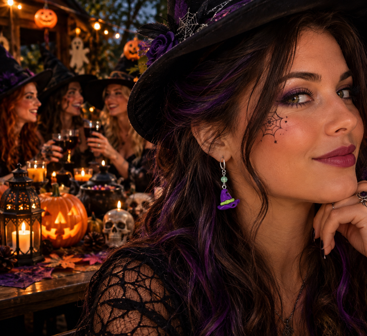 Chapeau de sorcière violet La fée bricole
