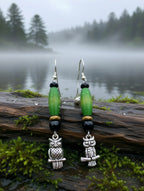 Hiboux perles verte, noir