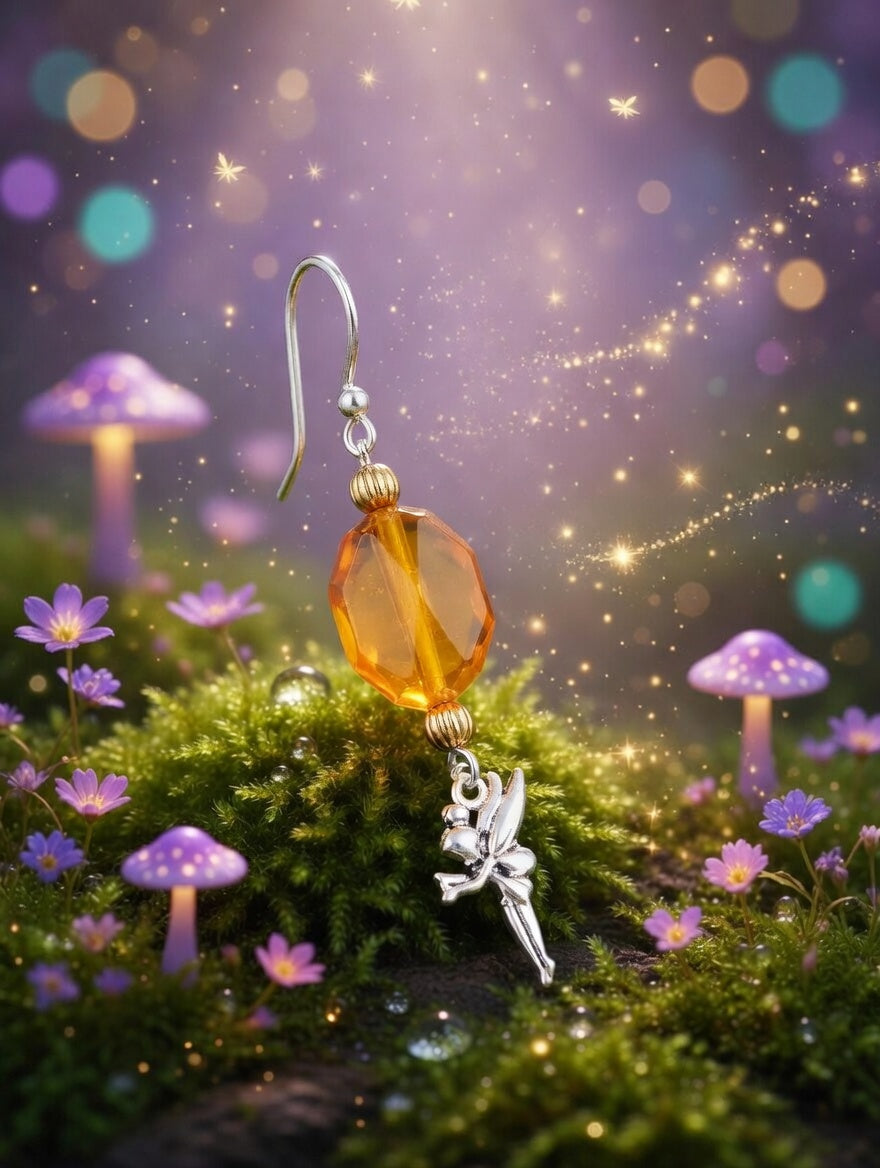 Perles doré, orange, fée
