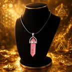Collier pendule pierre rose pâle La fée bricole