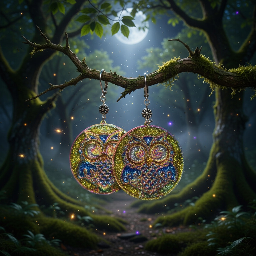 Impression 3D Hibou rond fond vert