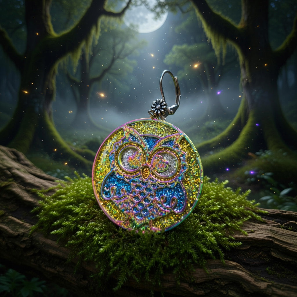 Impression 3D Hibou rond fond vert