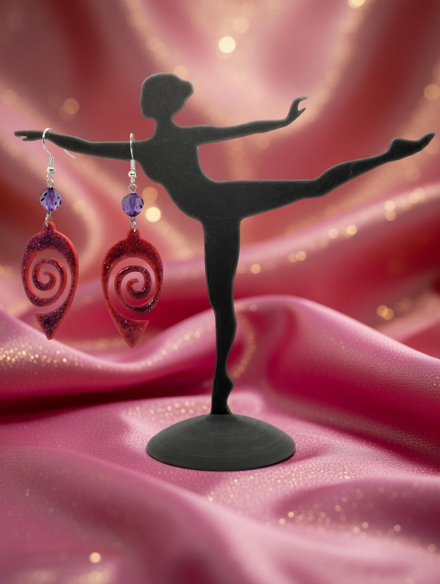 Impression 3D Rouge Spirale Pailletes Rose