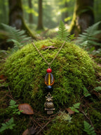 Hibou perles jaune, rouge et noir