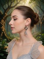 Anneau obsidienne noir fée lune