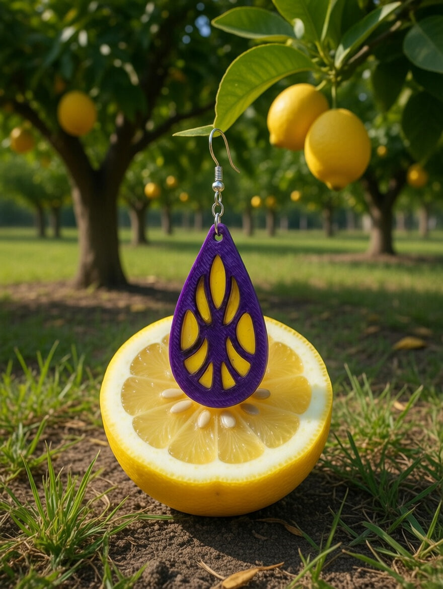 Impression 3D Goutte d'eau violet résine jaune La fée bricole